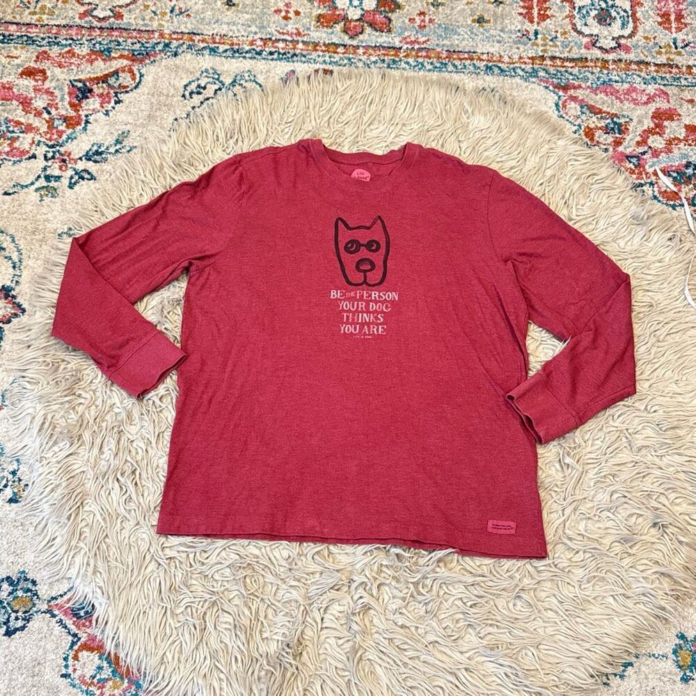 Life is good crusher long sleeve tee dog shirt size XL